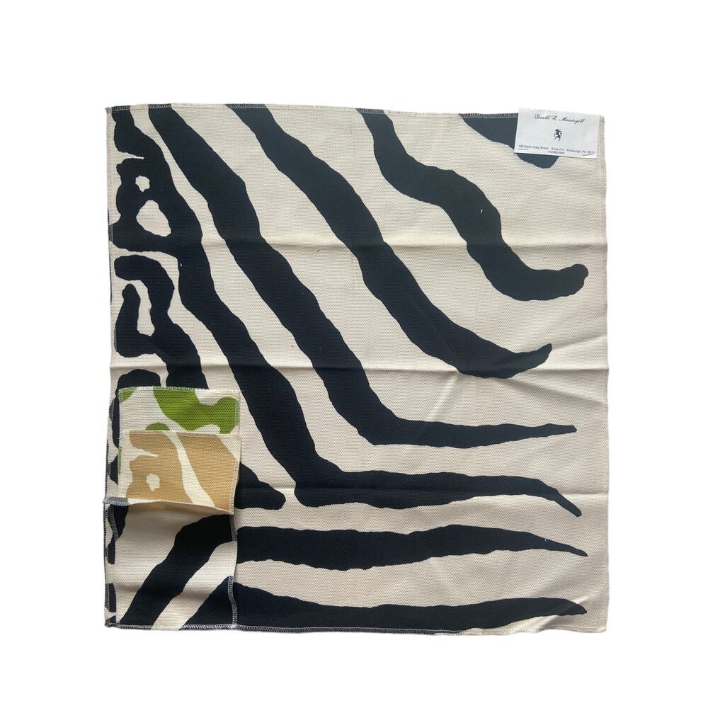 Scalamandre "Zebra" fabric animal print vintage swatch 25 x 26